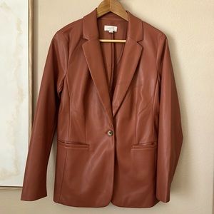 New! Faux Saddle Leather Blazer